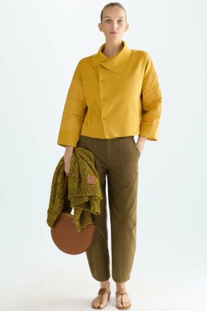 Women Mimosa Origami-Quilted Nylon Stretch Knit Wrap Jacket Purificacion Garci Jackets - Image 5