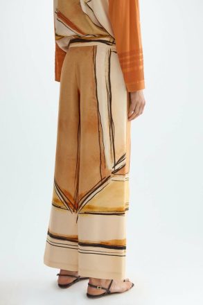 Women Mosaicubo Print Crepe Wide-Leg Trousers Purificacion Garci Multicolor Trousers - Image 3