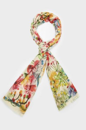 Women Multicolor Scarves Purificacion Garci Hibiscus Wool Scarf - Image 2