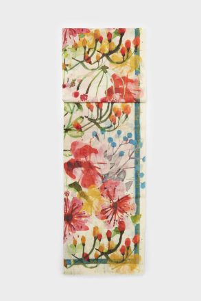 Women Multicolor Scarves Purificacion Garci Hibiscus Wool Scarf