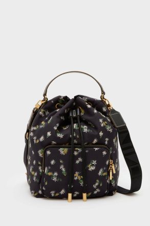 Women Nylon Crossbody Bucket Bag Crossbody Bags Purificacion Garci Black