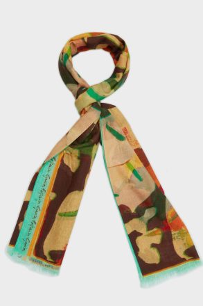 Women Orange/Green/Brown Ofelia Wool Scarf Purificacion Garci Scarves - Image 2