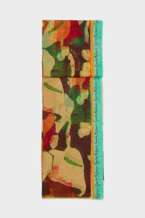 Women Orange/Green/Brown Ofelia Wool Scarf Purificacion Garci Scarves