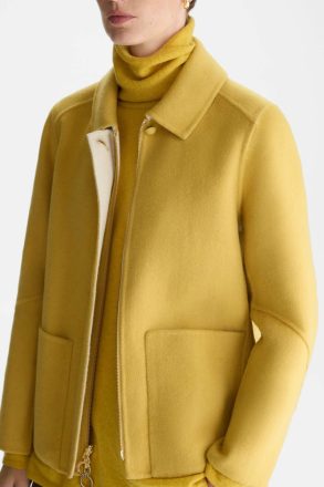 Women Outerwear Double-Faced Wool Reversible Short Coat Amarillo/Natural Purificacion Garci - Image 2
