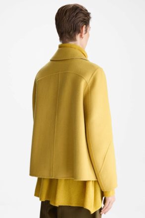 Women Outerwear Double-Faced Wool Reversible Short Coat Amarillo/Natural Purificacion Garci - Image 3