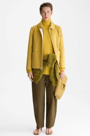Women Outerwear Double-Faced Wool Reversible Short Coat Amarillo/Natural Purificacion Garci - Image 5