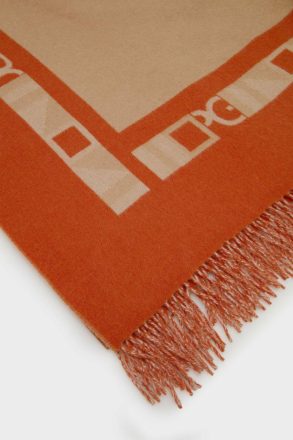 Women Pg Tape Wool Poncho Purificacion Garci Scarves Orange/Camel - Image 2