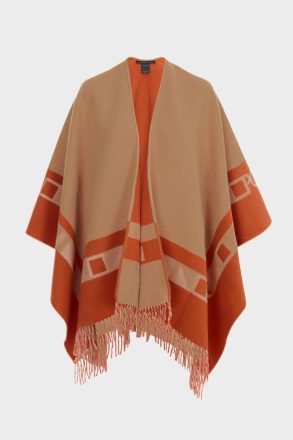Women Pg Tape Wool Poncho Purificacion Garci Scarves Orange/Camel