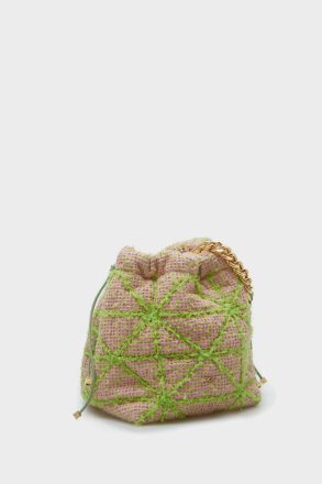 Women Pink/Green Homenaje Acolchado Bucket Bag Crossbody Bags Purificacion Garci - Image 2