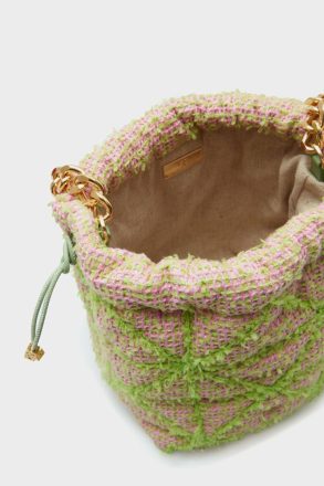 Women Pink/Green Homenaje Acolchado Bucket Bag Crossbody Bags Purificacion Garci - Image 3