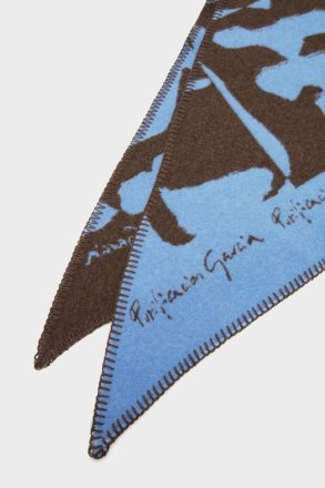 Women Purificacion Garci Cala Wool Scarf Scarves Sky Blue/Brown - Image 2