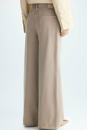 Women Purificacion Garci Cotton Twill Wide-Leg Trousers Trousers Camel - Image 3