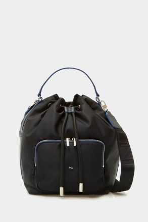 Women Purificacion Garci Crossbody Bags Nylon Cross Body Bucket Bag Black