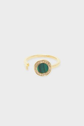 Women Purificacion Garci Keys Ring Gold/Green Rings