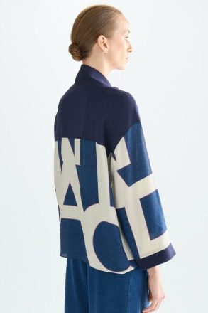 Women Purificacion Garci Knitwear Multicolor Print Twill Stretch Knit Oversize Blouse - Image 3