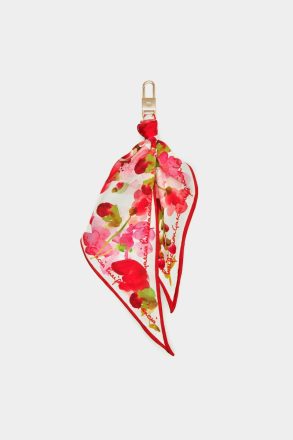 Women Purificacion Garci Multicolor Charms And Straps Silk Scarf Bag Charm