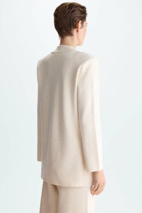 Women Purificacion Garci Natural Stretch-Knit Fitted Double-Breasted Tailored Jacket Jackets - Image 3