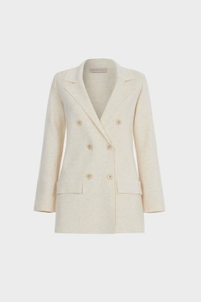 Women Purificacion Garci Natural Stretch-Knit Fitted Double-Breasted Tailored Jacket Jackets - Image 5