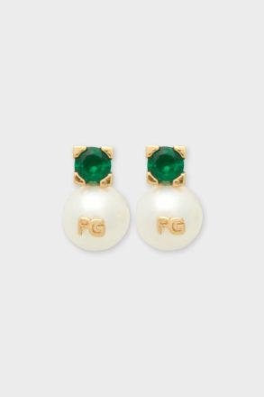 Women Purificacion Garci Pearl Biwa Earrings Pearl/Green