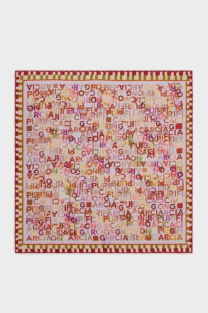 Women Purificacion Garci Purple Scarves Ginza 53 Silk Bandana