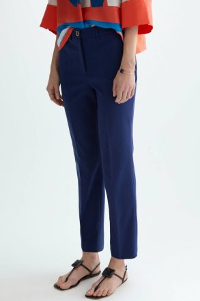 Women Purificacion Garci Satin Slim-Leg Trousers Trousers Blue