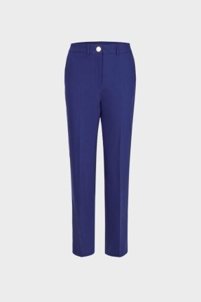 Women Purificacion Garci Satin Slim-Leg Trousers Trousers Blue - Image 5