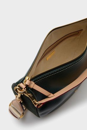 Women Purificacion Garci Shoulder Bags Combinación Única Half Moon Shoulder Bag British Green - Image 3