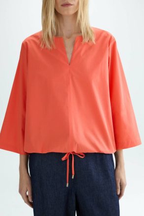 Women Purificacion Garci T-Shirts And Tops Coral Jersey Poplin A-Line T-Shirt - Image 2