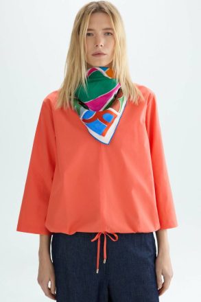 Women Purificacion Garci T-Shirts And Tops Coral Jersey Poplin A-Line T-Shirt