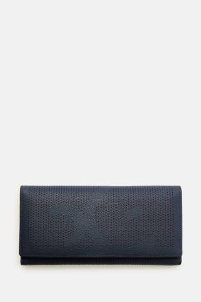 Women Purificacion Garci Tandem American Wallet With Detachable Coin Purse Navy Large Wallets