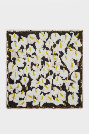 Women Purificacion Garci White/Black Scarves Cala 90 Silk Scarf