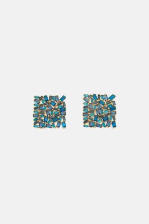 Women Rectangles Earrings Blue Purificacion Garci Earrings