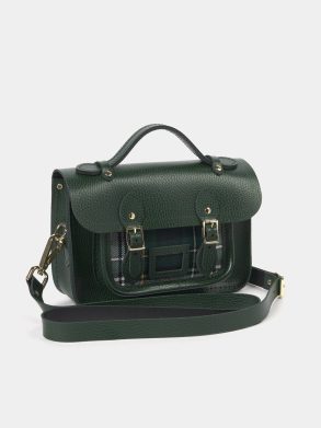 Women Satchels Cambridge Satchel The Mini -Racing Green Celtic Grain & Campbell Tartan - Image 2