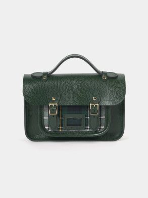 Women Satchels Cambridge Satchel The Mini -Racing Green Celtic Grain & Campbell Tartan