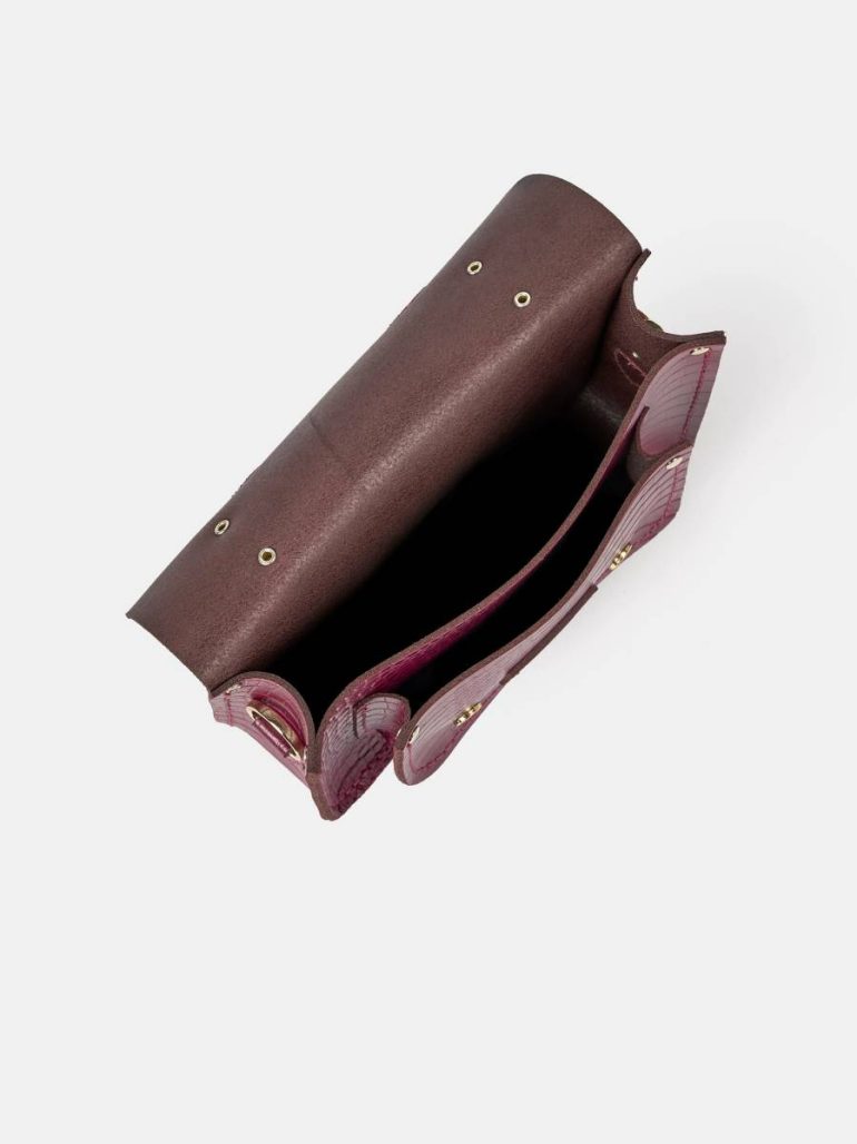 Women Satchels The Mini - Magenta Croc Cambridge Satchel - Image 5