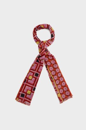 Women Scarves Purificacion Garci Mauve/Orange/Yellow Africubos Wool Scarf - Image 2