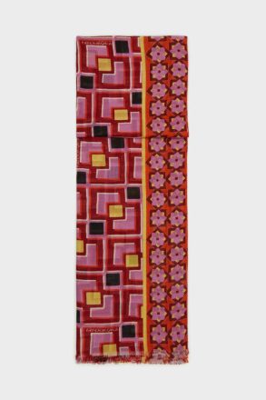 Women Scarves Purificacion Garci Mauve/Orange/Yellow Africubos Wool Scarf