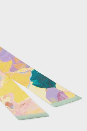Women Scarves Purificacion Garci Yellow/Pink Mainau Silk Skinny - Image 2