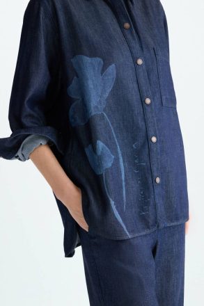 Women Shirts Denim Blue Cala Tencel Denim Oversize Shirt Purificacion Garci - Image 2