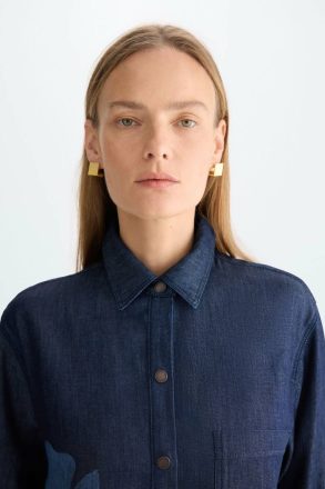 Women Shirts Denim Blue Cala Tencel Denim Oversize Shirt Purificacion Garci - Image 3