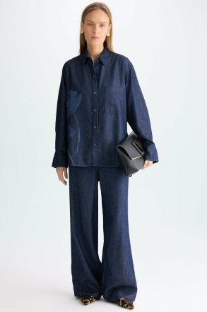 Women Shirts Denim Blue Cala Tencel Denim Oversize Shirt Purificacion Garci - Image 5