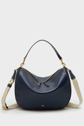 Women Shoulder Bags Navy Combinación Única Half Moon Shoulder Bag Purificacion Garci