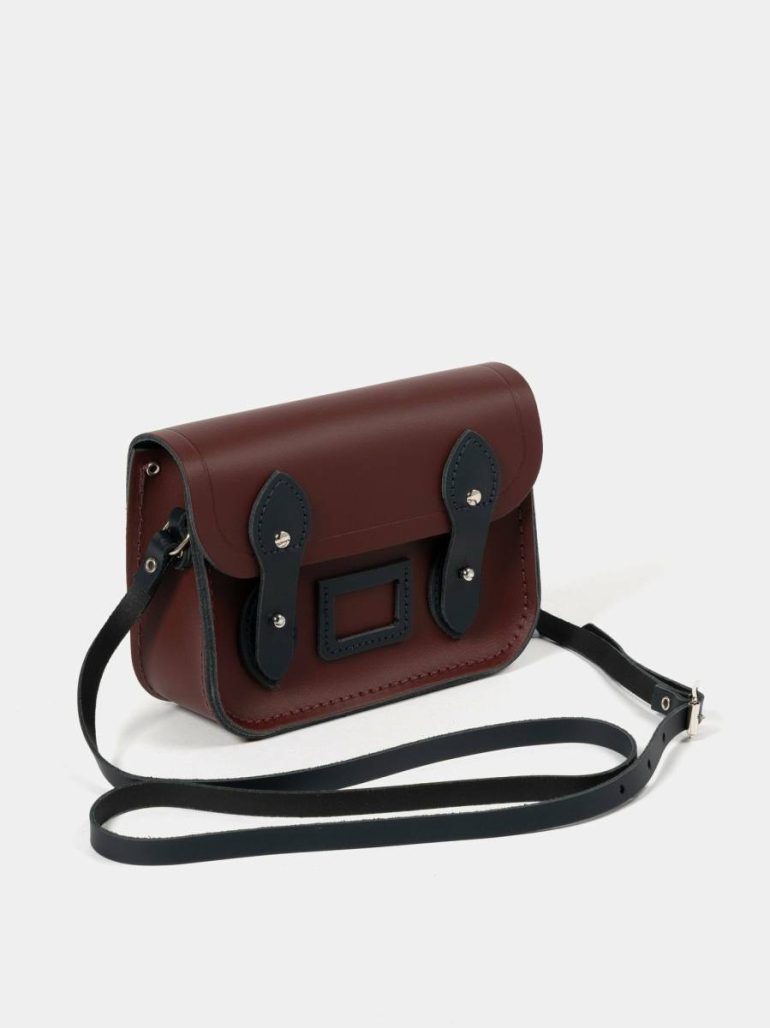 Women Small Bags The Tiny - Oxblood & Navy Cambridge Satchel - Image 2