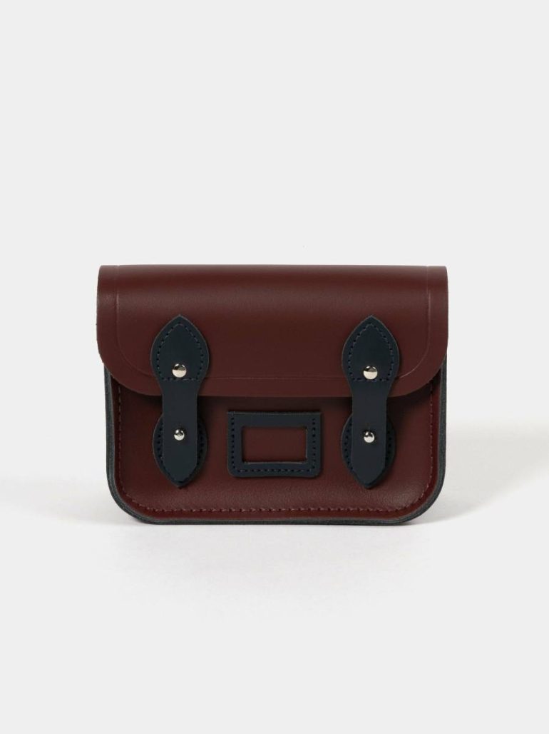 Women Small Bags The Tiny - Oxblood & Navy Cambridge Satchel
