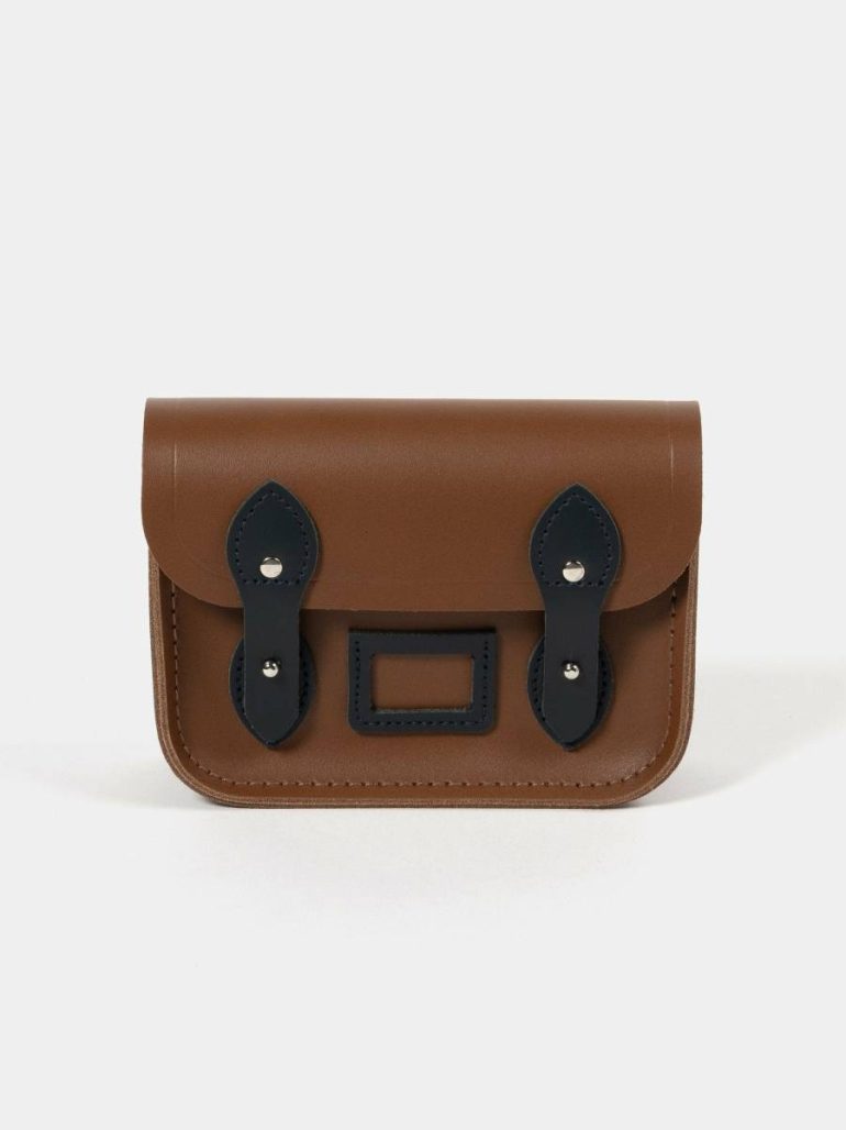 Women Small Bags The Tiny - Vintage & Navy Cambridge Satchel
