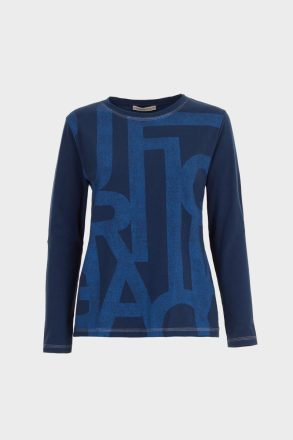 Women T-Shirts And Tops Pg Lines Jersey Straight-Fit T-Shirt Navy Purificacion Garci - Image 5