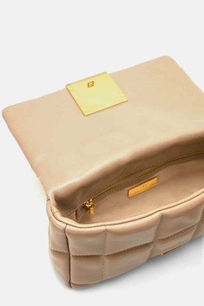 Women Taupe Shoulder Bags Homenaje Acolchado Crossbody Bag Purificacion Garci - Image 3