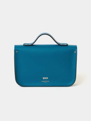 Women The 11 Inch Batchel - Shiz Blue With Bi-Colour Twisted Strap Cambridge Satchel Satchels - Image 2