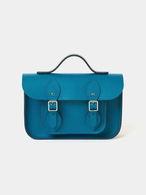 Women The 11 Inch Batchel - Shiz Blue With Bi-Colour Twisted Strap Cambridge Satchel Satchels