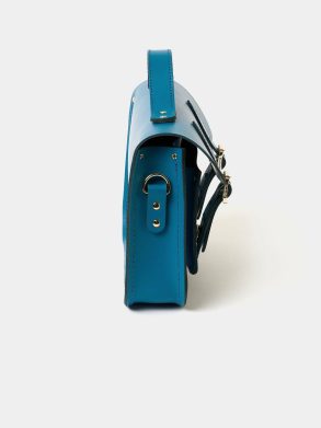 Women The 11 Inch Batchel - Shiz Blue With Bi-Colour Twisted Strap Cambridge Satchel Satchels - Image 3